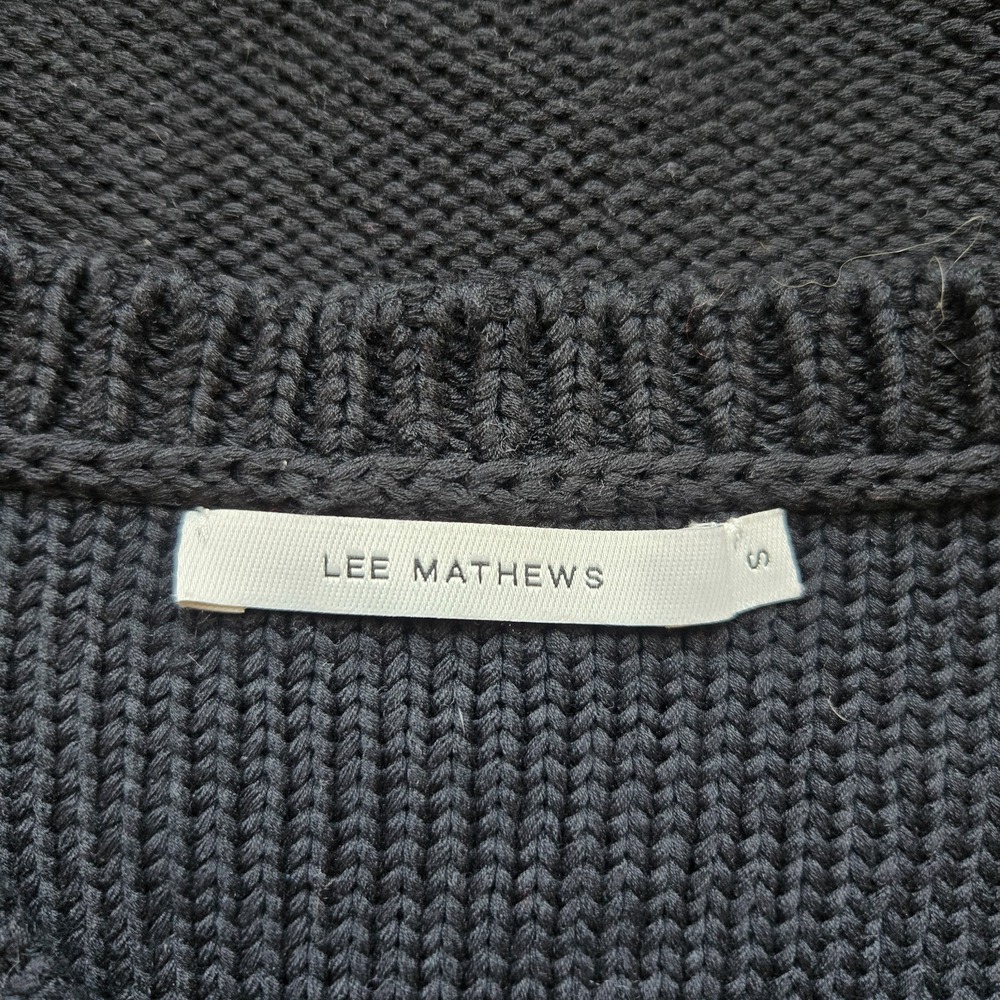 Lee Mathews Womens Soft Black Chunky Knit Sleeveless Pullover Sweater Size Small - Picture 5 of 9